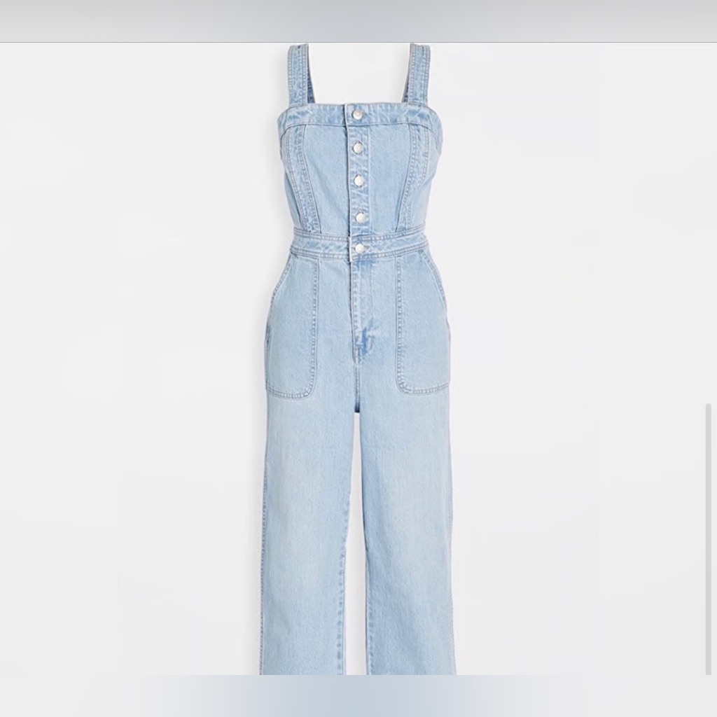Madewell Demin Stitched Strap Jumpsuit In Gilliam Wash